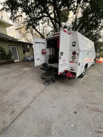 Magnet Plumbing service vehicle on-site for Water Heater Repair in Rancho La Siesta Mobile Home Park